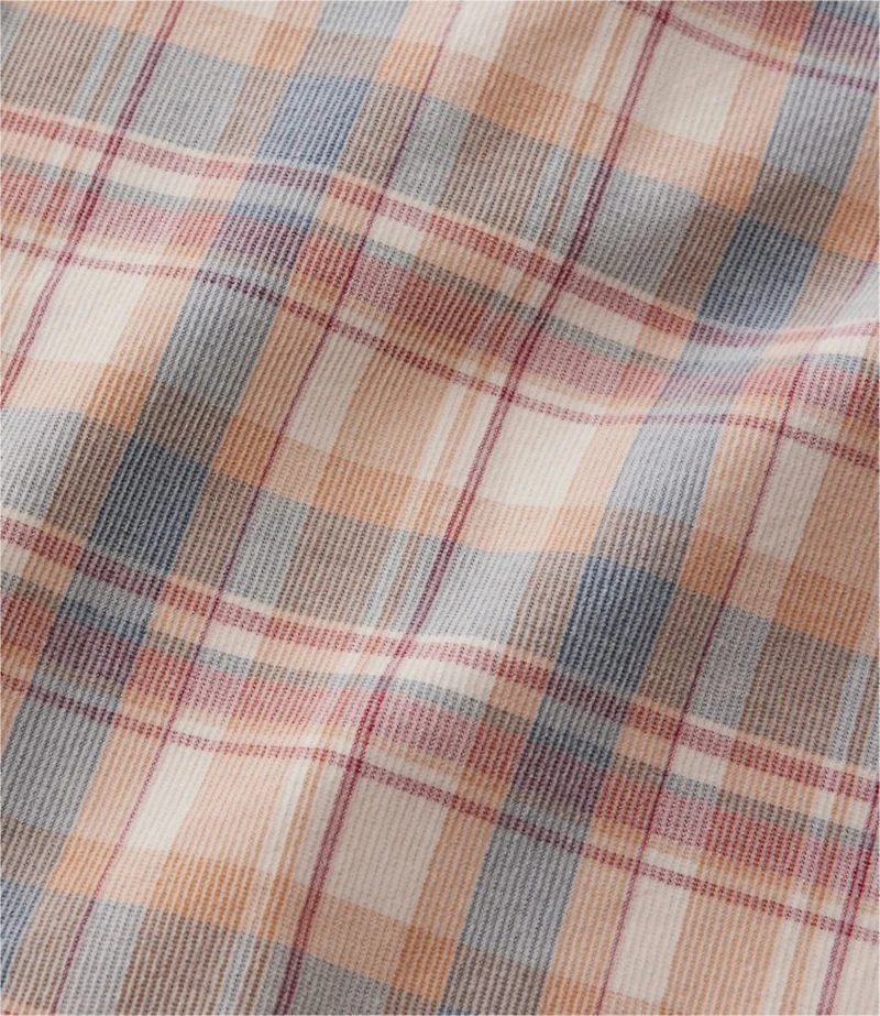 Men's Sunwashed Corduroy Shirt, Slightly Fitted Untucked Fit, Plaid