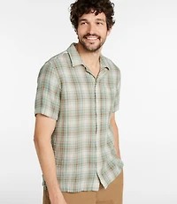 Men's Cloud Gauze Shirt, Short-Sleeve, Slightly Fitted Untucked Fit, Plaid