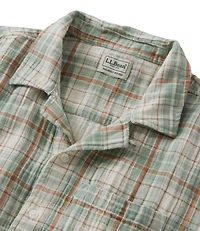 Men's Cloud Gauze Shirt, Short-Sleeve, Slightly Fitted Untucked Fit, Plaid