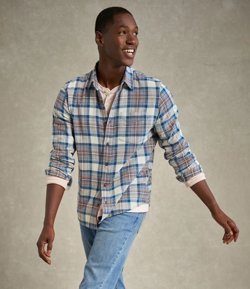 Men's Sunwashed Twill Shirt, Slightly Fitted Untucked Fit