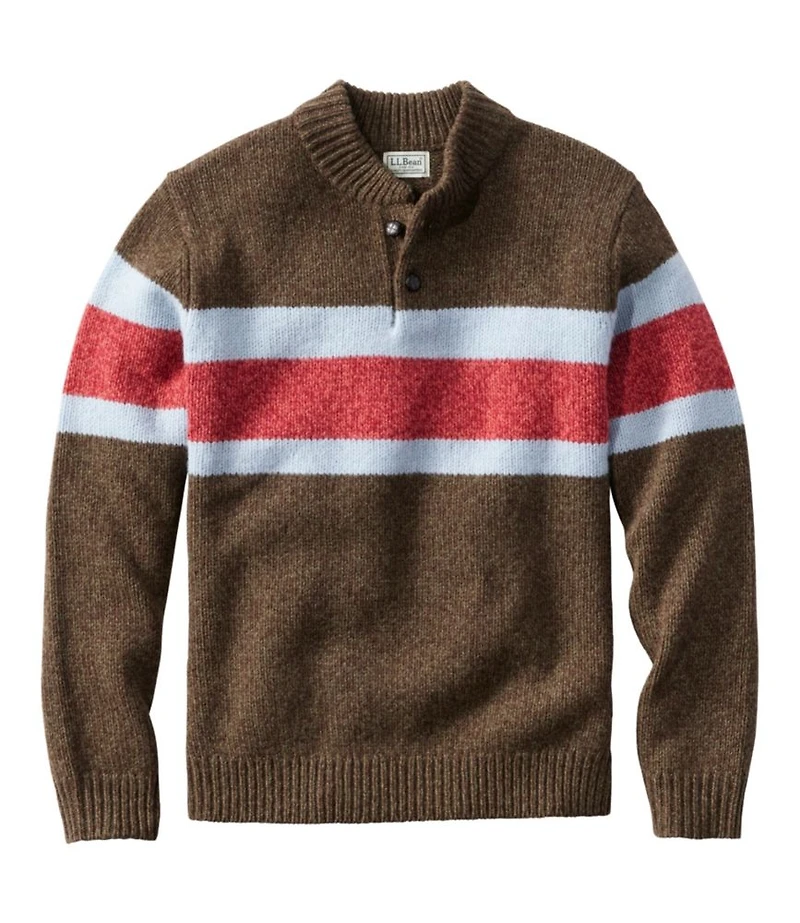 Men's L.L.Bean Classic Ragg Wool Sweater, Henley, Stripe