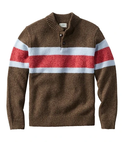 Men's L.L.Bean Classic Ragg Wool Sweater, Henley, Stripe