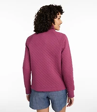 Women's Quilted Sweatshirt, Snapneck Pullover