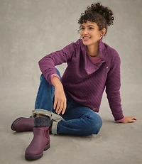 Women's Quilted Sweatshirt, Snapneck Pullover