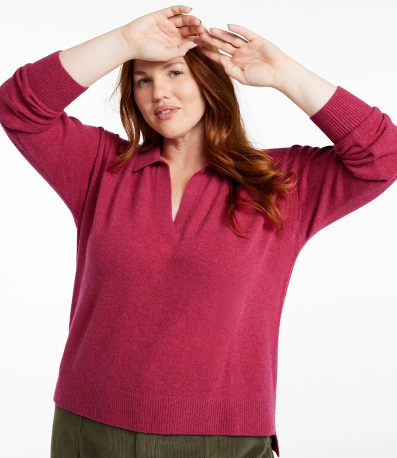 Women's Classic Cashmere Sweater, Relaxed Polo