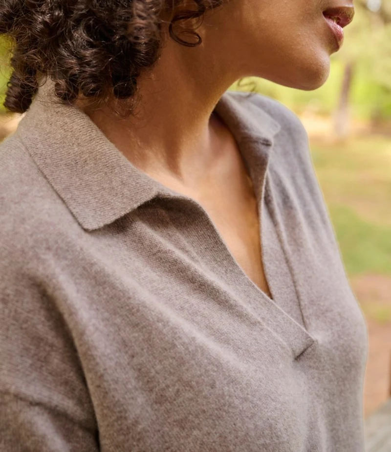 Women's Classic Cashmere Sweater, Relaxed Polo