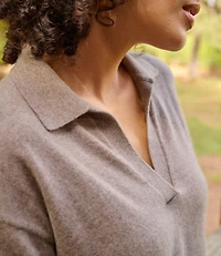 Women's Classic Cashmere Sweater, Relaxed Polo