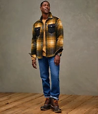 Men's Signature Mixed Media Fleece Shirt Jacket, Plaid