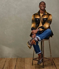 Men's Signature Mixed Media Fleece Shirt Jacket, Plaid