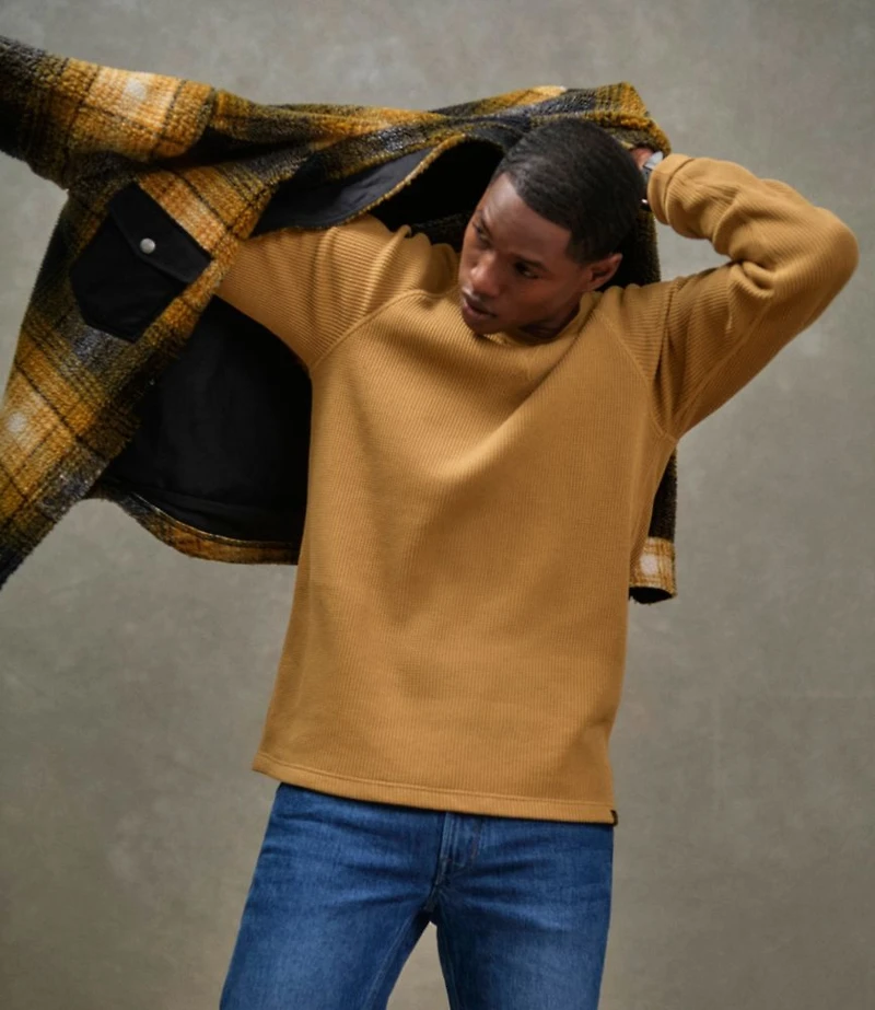 Men's Signature Mixed Media Fleece Shirt Jacket, Plaid