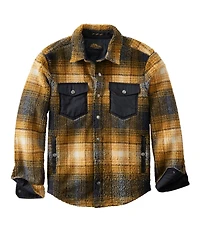 Men's Signature Mixed Media Fleece Shirt Jacket, Plaid