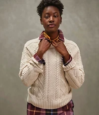 Women's Signature Cotton Fisherman Sweater, Crewneck