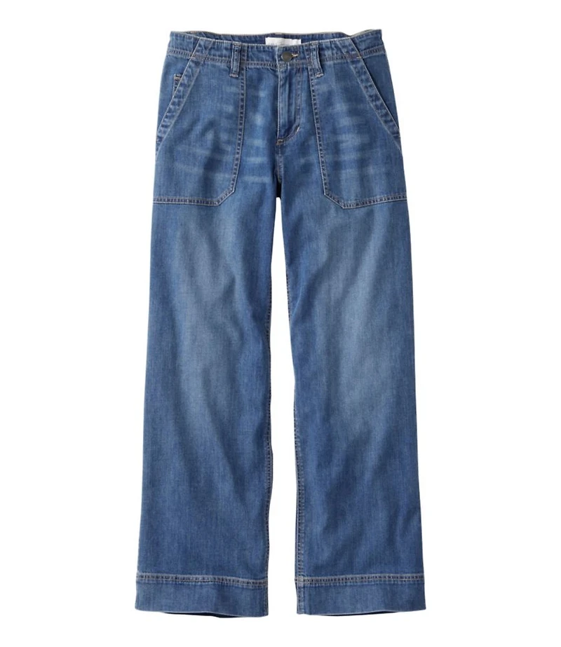 Women's Signature Utility Jeans, Mid-Rise Wide-Leg Ankle