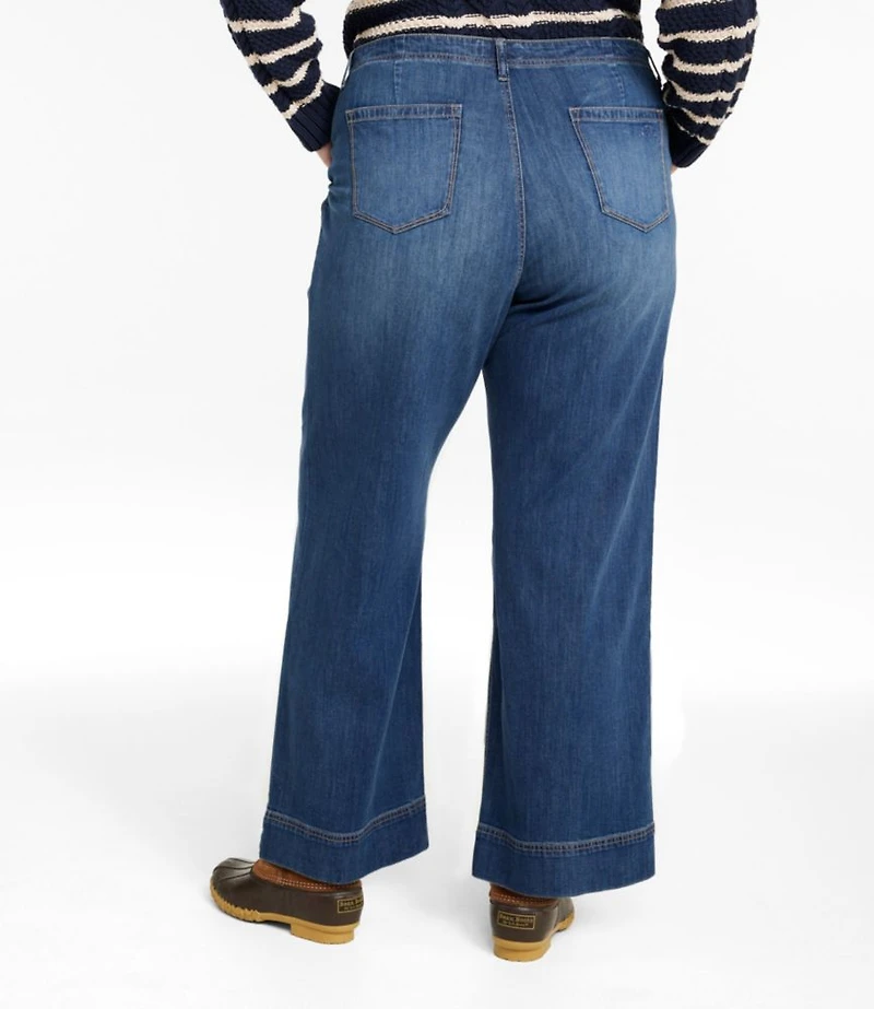 Women's Signature Utility Jeans, Mid-Rise Wide-Leg Ankle