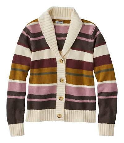 Women's Signature Original Cotton Sweater, Shawl Cardigan Stripe