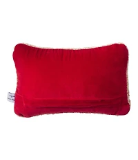 Wool Hooked Throw Pillow, Red Flake, 8" x 12"