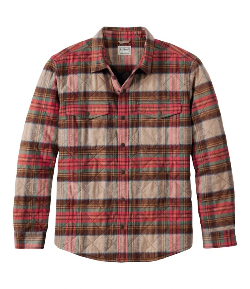 Men's Quilted Scotch Plaid Flannel Shirt Jac
