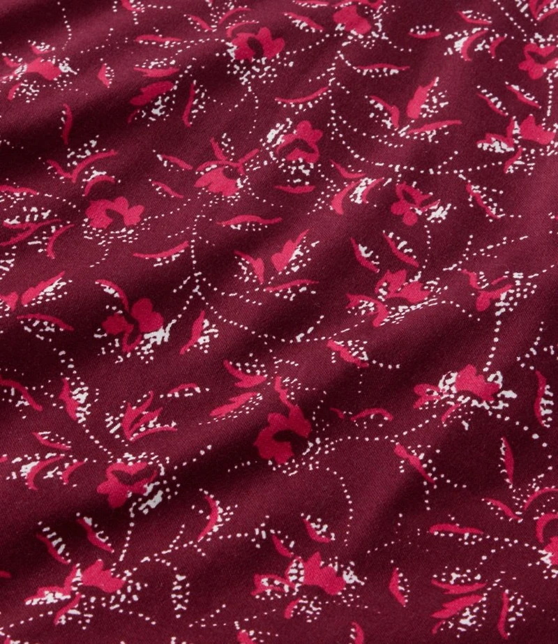 Women's Pima Cotton Tee, Shawl Long-Sleeve Print