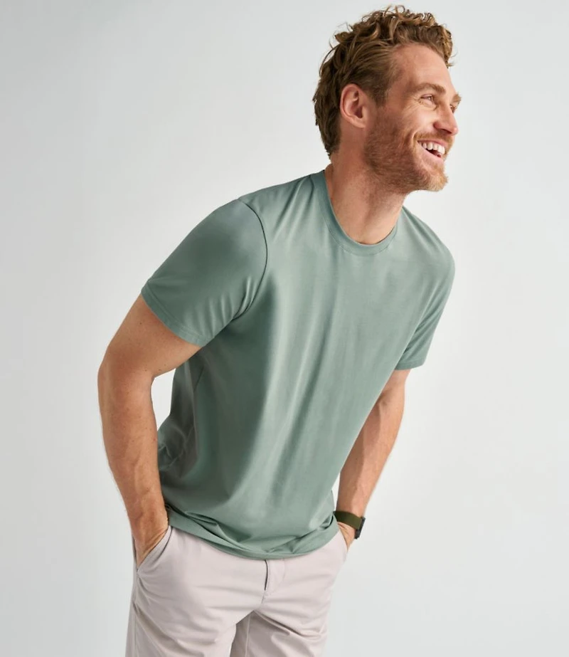 Men's Comfort Stretch Performance® Pima Tee, Short-Sleeve Without Pocket