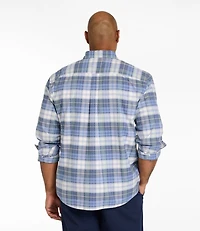 Men's Sunwashed Oxford Shirt, Slightly Fitted Untucked Fit, Plaid