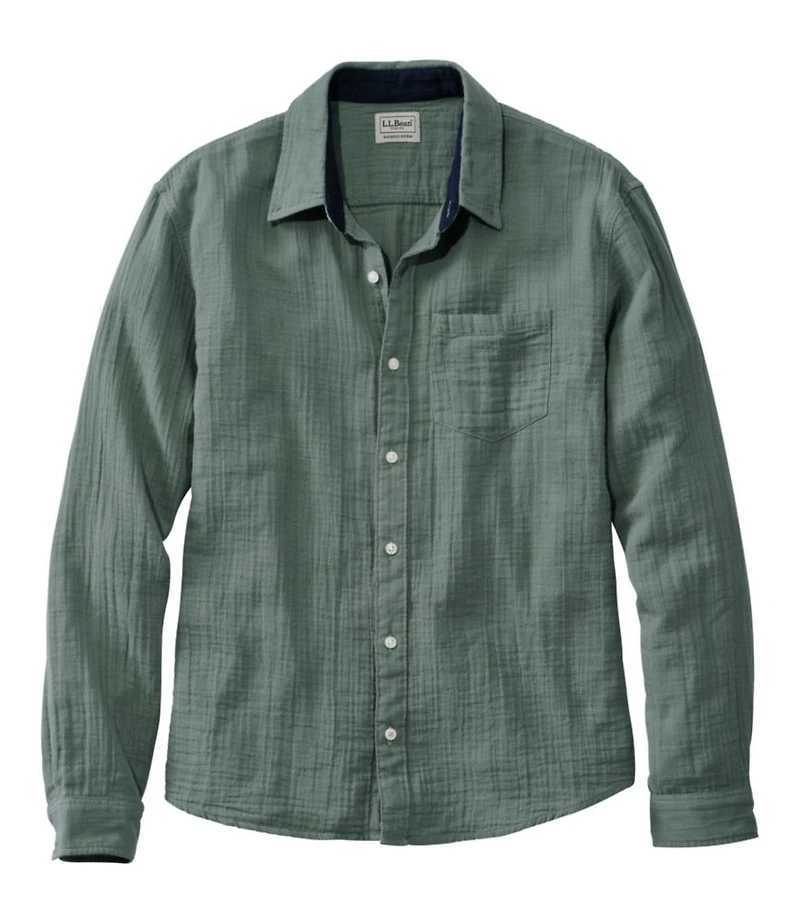 Men's Cloud Gauze Shirt, Long-Sleeve, Slightly Fitted Untucked Fit