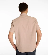 Men's Comfort Stretch Performance® Chambray Shirt, Short-Sleeve, Slightly Fitted Untucked Fit