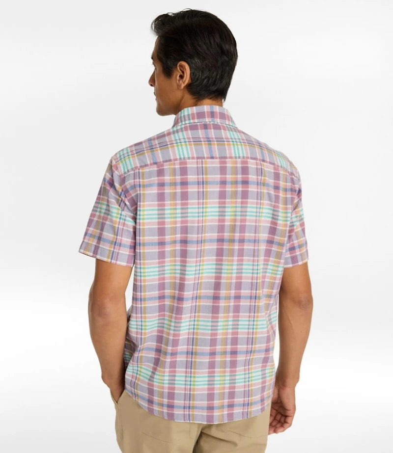 Men's Madras Shirt, Short-Sleeve, Slightly Fitted Untucked Fit