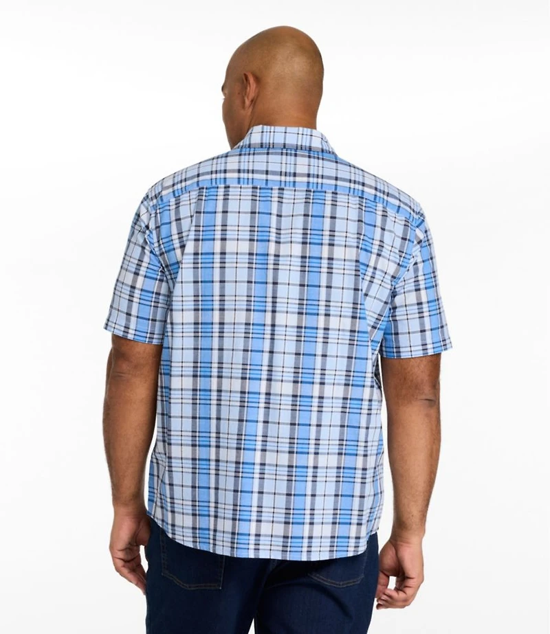 Men's Madras Shirt, Short-Sleeve, Slightly Fitted Untucked Fit