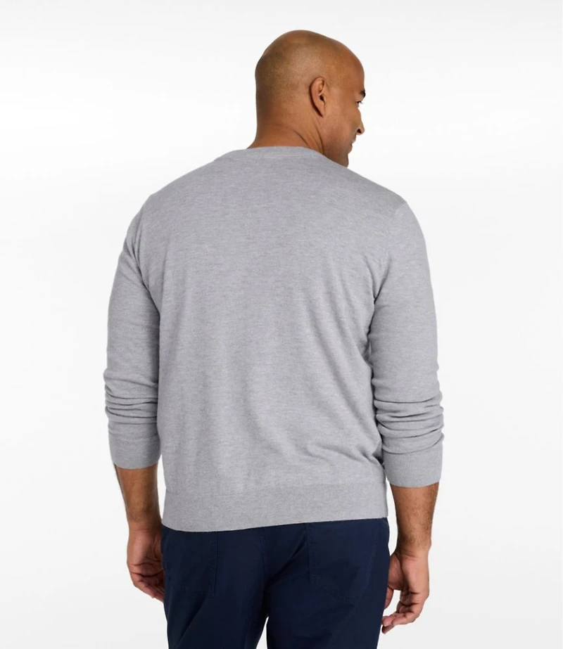 Men's All Seasons Cotton Blend Sweater, V-Neck