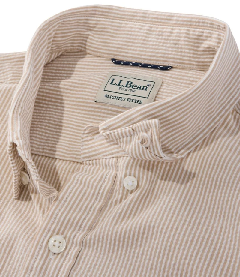 Men's Comfort Stretch Performance® Seersucker Shirt, Short-Sleeve, Slightly Fitted Untucked Fit