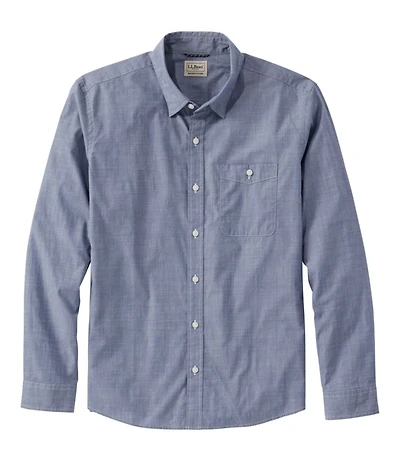 Men's Comfort Stretch Performance® Chambray Shirt, Long-Sleeve, Slightly Fitted Untucked Fit