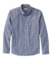 Men's Comfort Stretch Performance® Chambray Shirt, Long-Sleeve, Slightly Fitted Untucked Fit