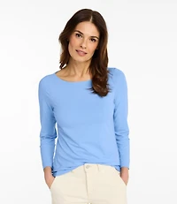 Women's Soft Stretch Supima-Blend Tee, Boatneck Bracelet-Sleeve