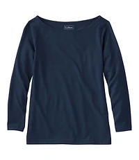 Women's Soft Stretch Supima-Blend Tee, Boatneck Bracelet-Sleeve