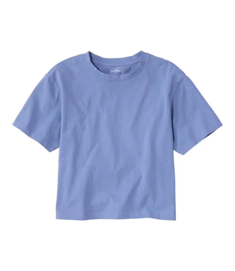 Women's Sunwashed Tee, Short-Sleeve Cropped Boxy Crewneck