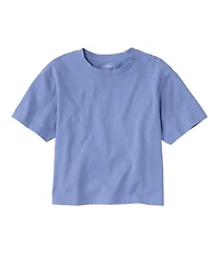 Women's Sunwashed Tee, Short-Sleeve Cropped Boxy Crewneck