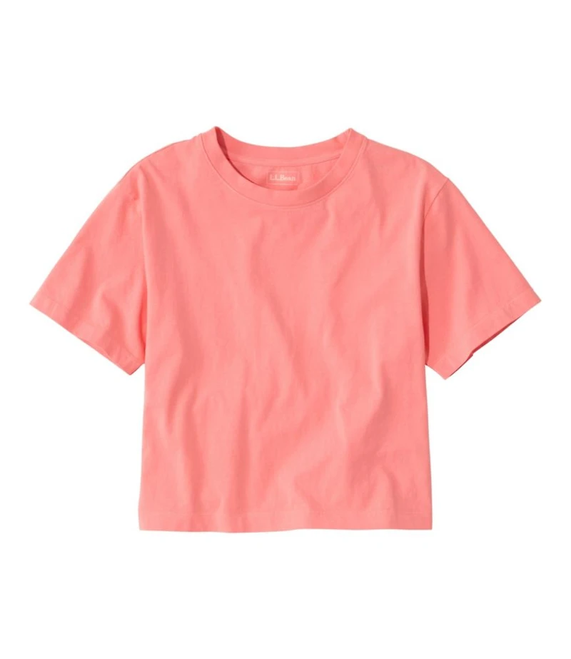 Women's Sunwashed Tee, Short-Sleeve Cropped Boxy Crewneck