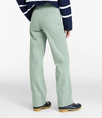 Women's Comfort Stretch Patch Pocket Pants, Mid-Rise Wide Straight-Leg Chino