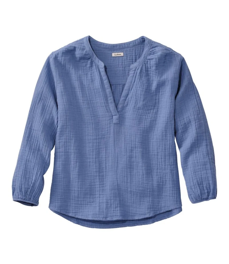 Women's Cloud Gauze Shirt, Splitneck Popover