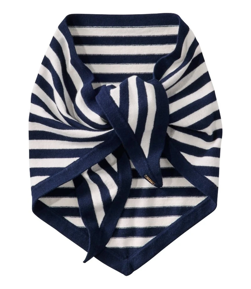 Women's Cotton/Cashmere Knit Triangle Scarf, Striped