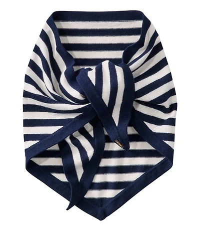 Women's Cotton/Cashmere Knit Triangle Scarf, Striped