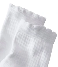 Women's Scalloped Edge Micro Crew Socks, 2-Pack