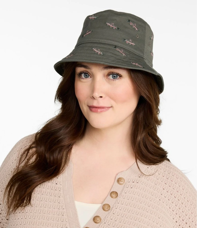Adults' Cotton Motif Bucket Hat