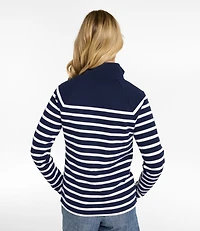 Women's Peaks Island Button Mockneck, Stripe
