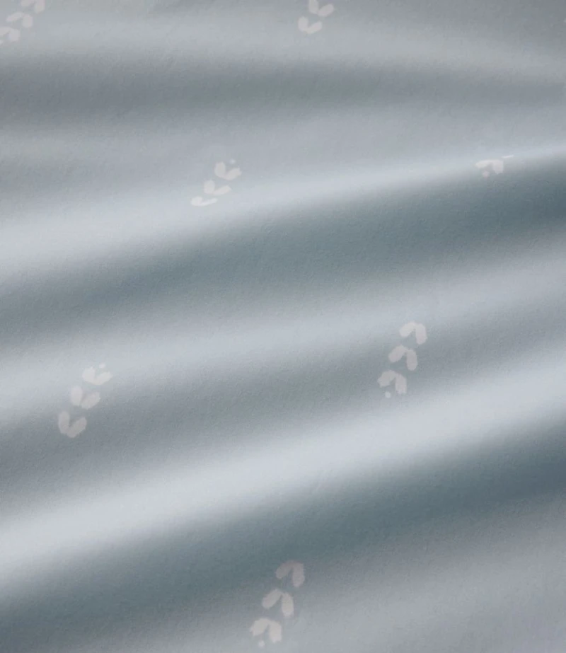 Sunwashed Percale Sheet Collection, Stamped Leaf Print