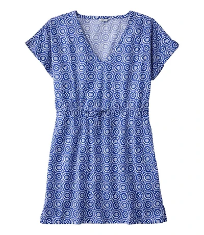 Women's L.L.Bean Coastal Cotton Cover-Up Caftan, Print