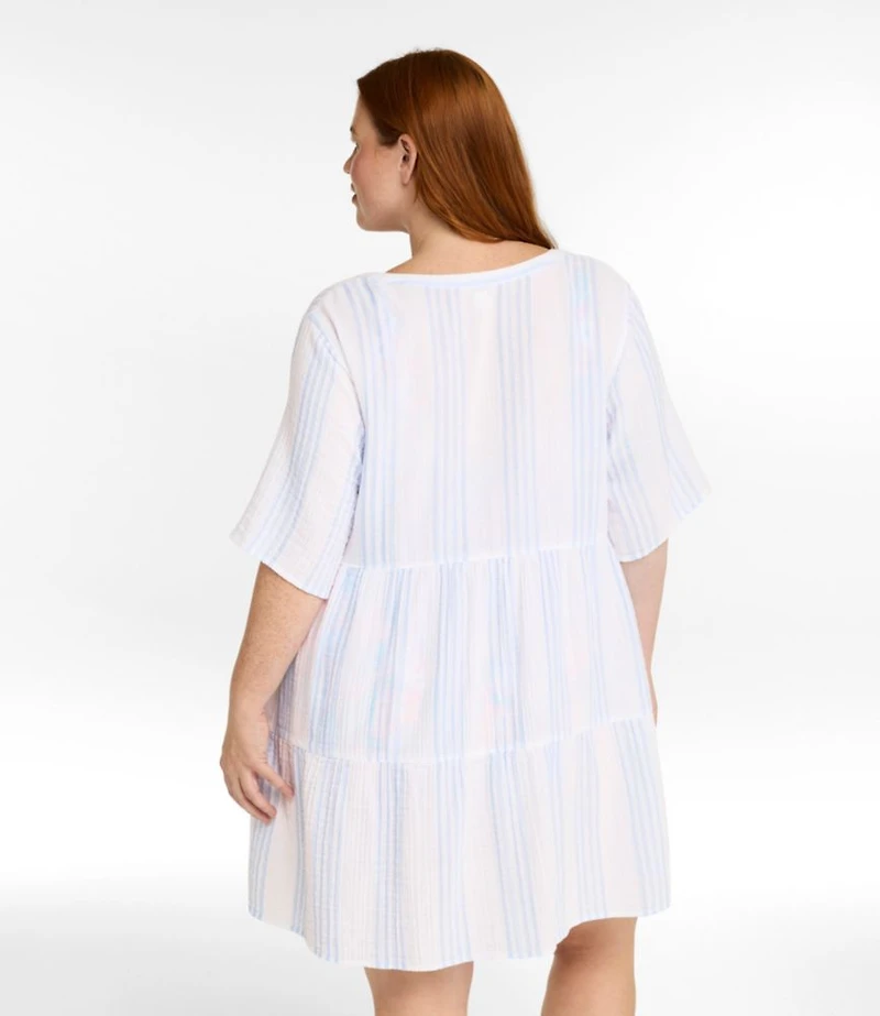 Women's Cloud Gauze Cover-Up, Tiered Dress Print