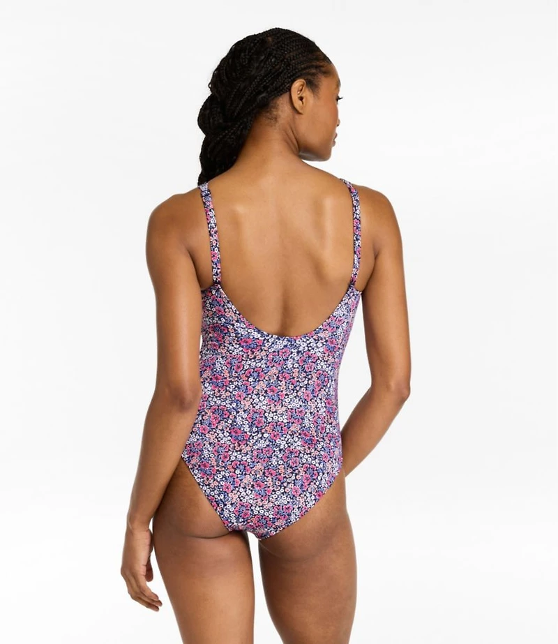 Women's L.L.Bean Coastal Essential Scoop Tanksuit, Print