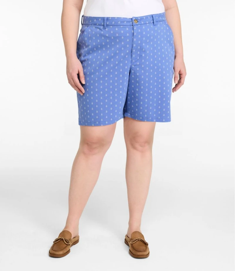 Women's Comfort Stretch Shorts, Chino Bermudas 9" Print