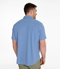 Men's Comfort Stretch Performance® Seersucker Shirt, Short-Sleeve, Slightly Fitted Untucked Fit, Plaid